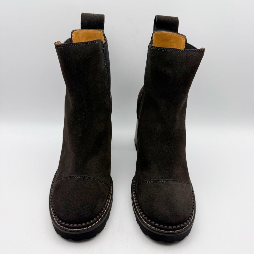 See by Chloe Womens Mallory Ankle Boot EU 37.5 US 7.5 Grey Calf Suede NIB - Picture 7 of 13